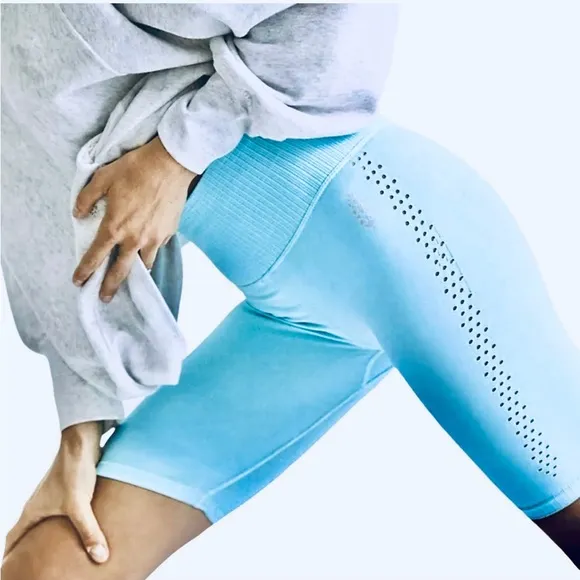 🆕 Free People Good Karma Bike Short XS/S High-rise Harbor Blue