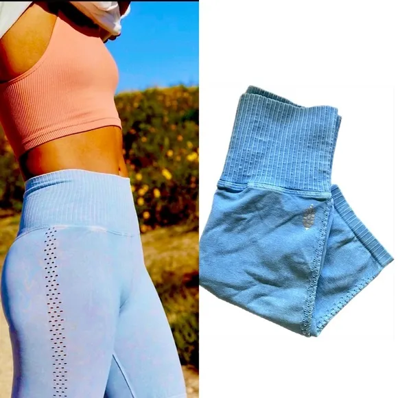 🆕 Free People Good Karma Bike Short XS/S High-rise Harbor Blue