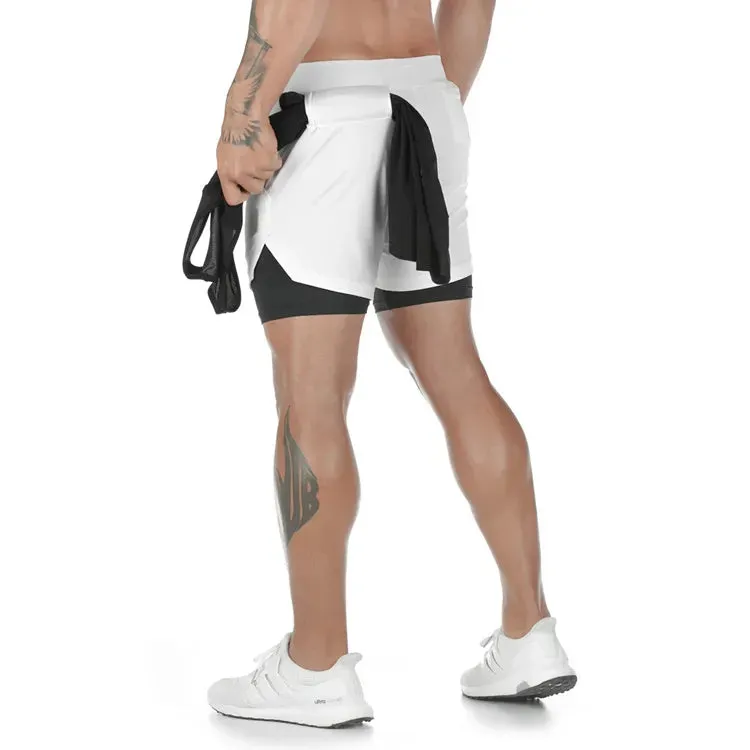 2-in-1 Camo Gym Running Shorts