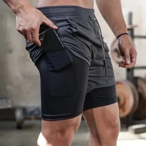2-in-1 Camo Gym Running Shorts