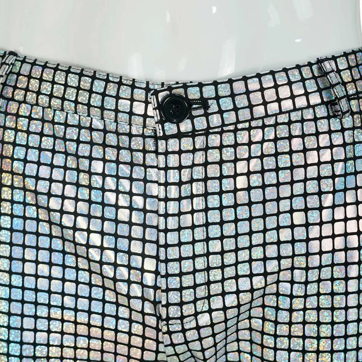 70s Style Metallic Sequin Straight Leg Pants