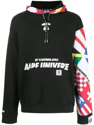 AAPE BY *A BATHING APE® oversized patchwork print hoodie