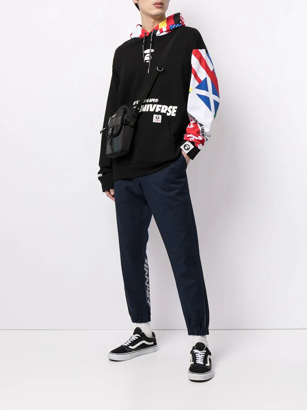 AAPE BY *A BATHING APE® oversized patchwork print hoodie