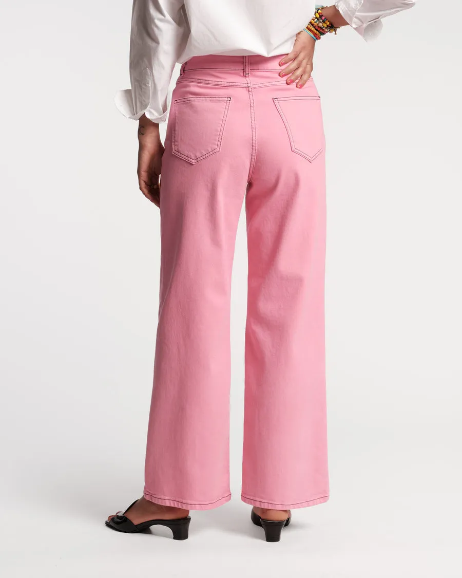 Ace Jeans in Solid Stretch Denim - Pink by Frances Valentine