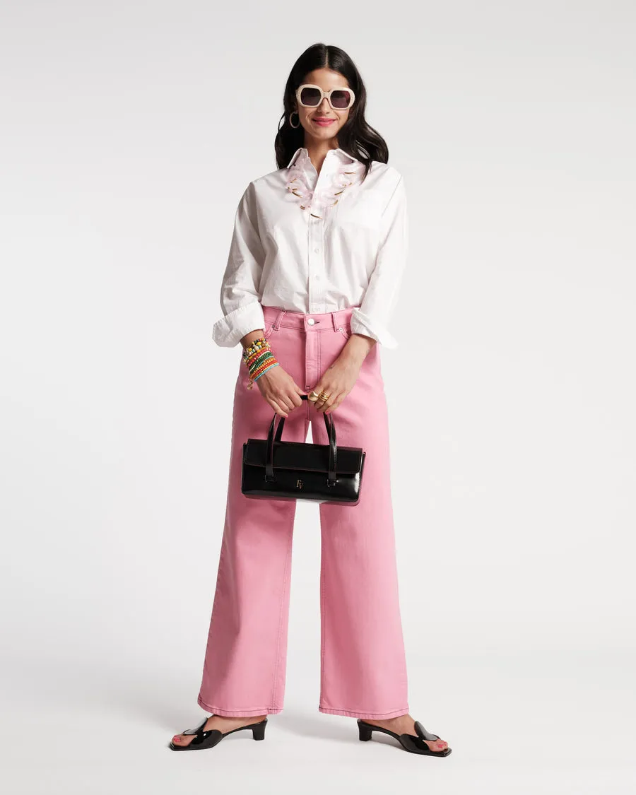 Ace Jeans in Solid Stretch Denim - Pink by Frances Valentine