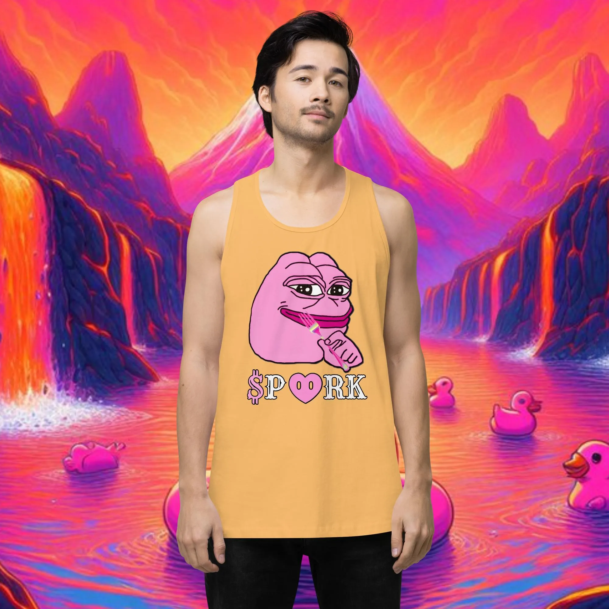 AM-D001#S-001 PINK PEPE $PORK Men's Premium Tank Top