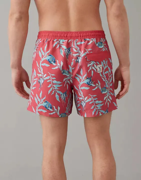 american eagle MEN SHORT Swim Trunk Preppy Red