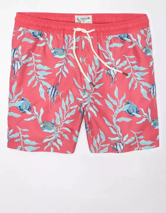 american eagle MEN SHORT Swim Trunk Preppy Red