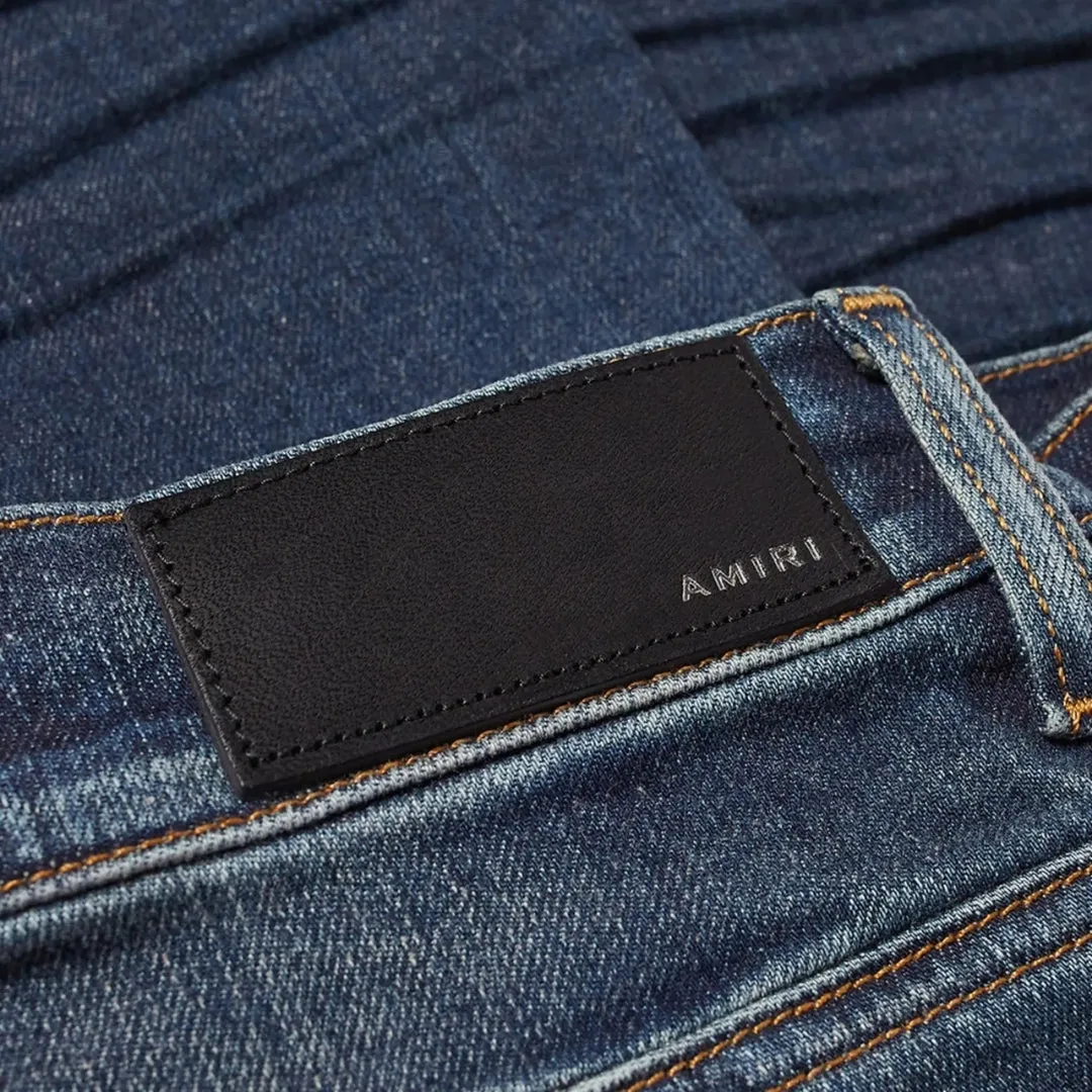 Amiri Slim Fit Slash Deep Classic Blue Denim Jeans