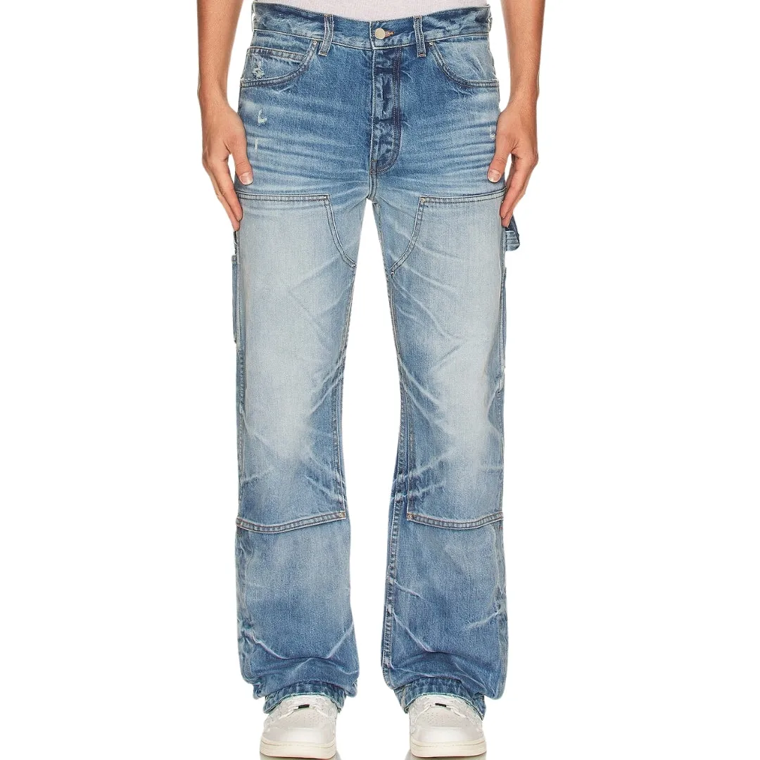 Amiri Straight Fit Carpenter Faded Indigo Blue Jeans