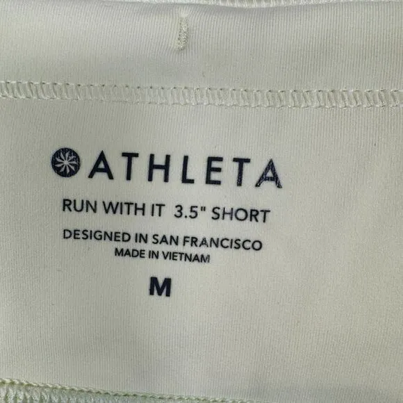 Athleta Run‎ With it 3.5&quot; Short Womens Size Medium Yellow Featherweight Stretch