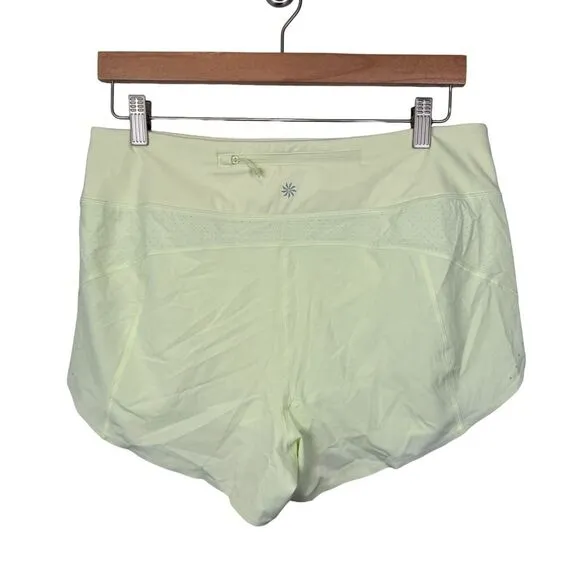 Athleta Run‎ With it 3.5&quot; Short Womens Size Medium Yellow Featherweight Stretch