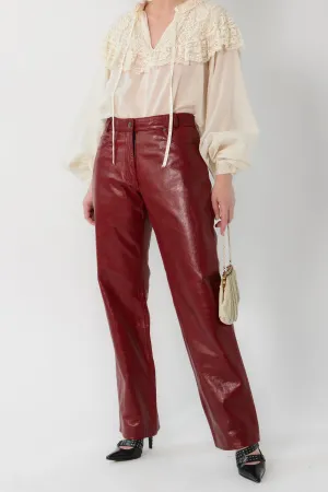 Badass Oxblood Leather Pants ~ 30-31W