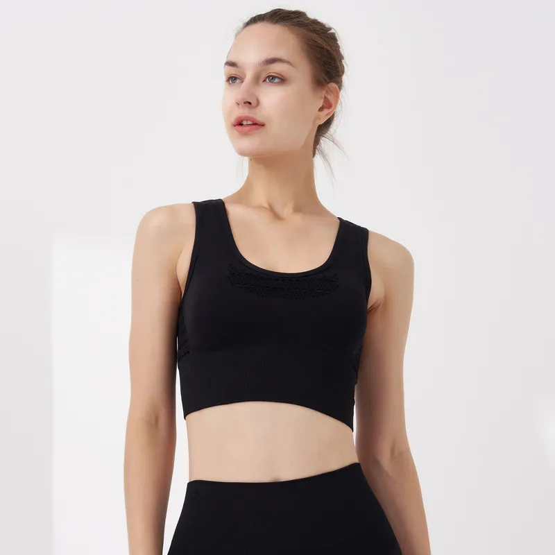 Bae Seamless Ribbed Laser Cut Strappy Cropped Tank Top