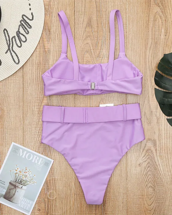 Belt High Waisted Bikini Sets