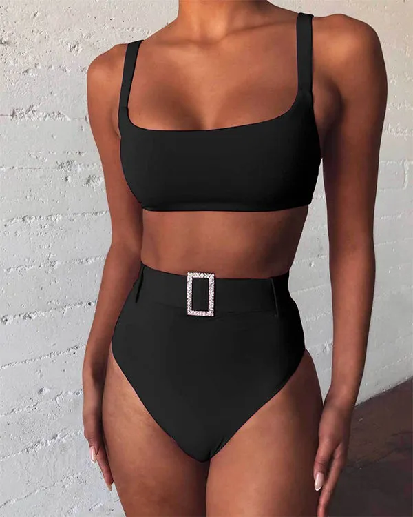 Belt High Waisted Bikini Sets