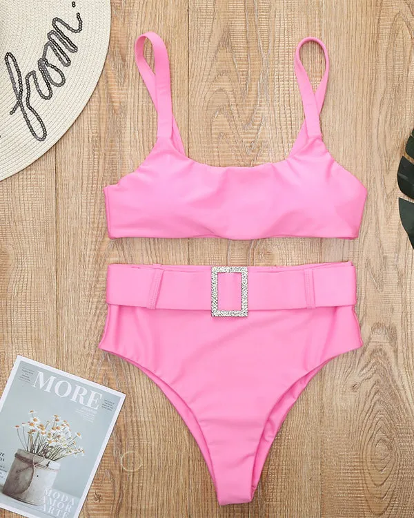 Belt High Waisted Bikini Sets