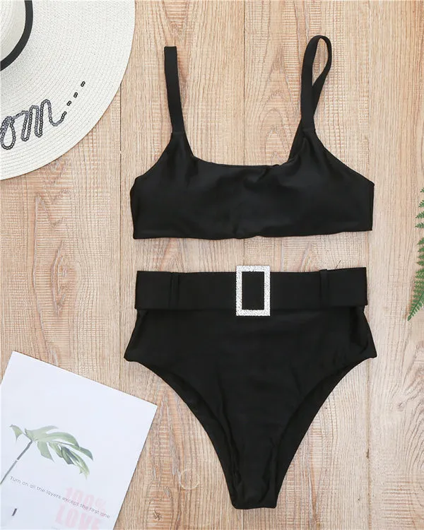 Belt High Waisted Bikini Sets