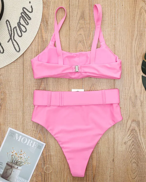 Belt High Waisted Bikini Sets