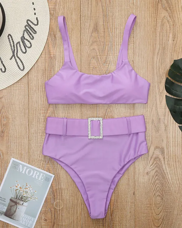 Belt High Waisted Bikini Sets