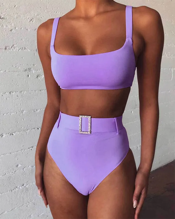 Belt High Waisted Bikini Sets