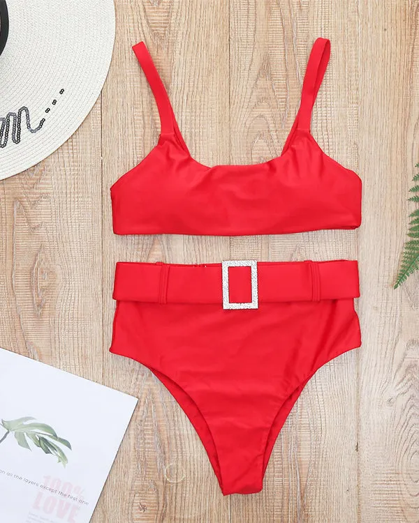Belt High Waisted Bikini Sets