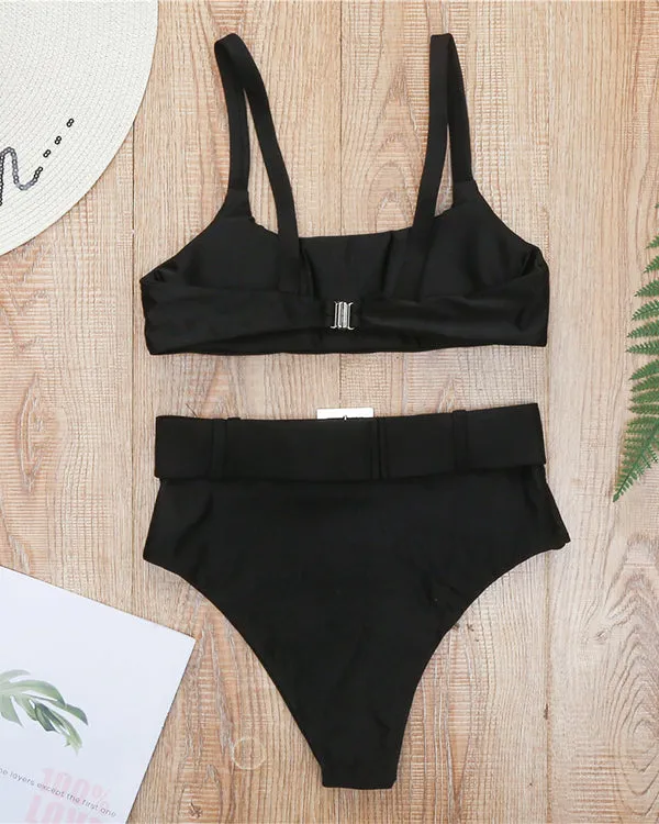 Belt High Waisted Bikini Sets
