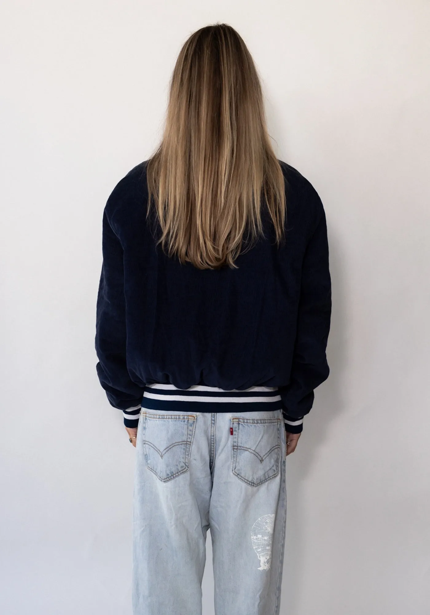 Bergen Navy Corduroy Bomber Jacket