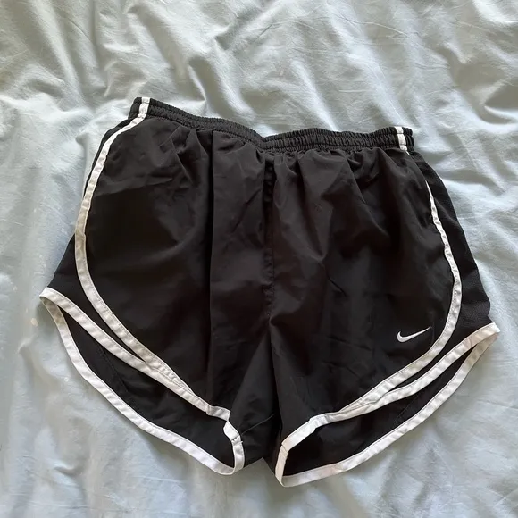 Black &amp; white Nike running shorts