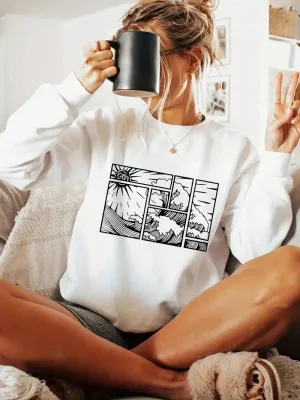 Black Graphic Printed Sweatshirt