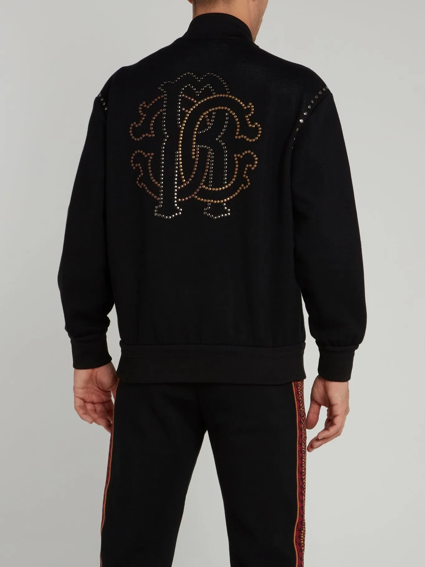 Black Woven Bomber Jacket