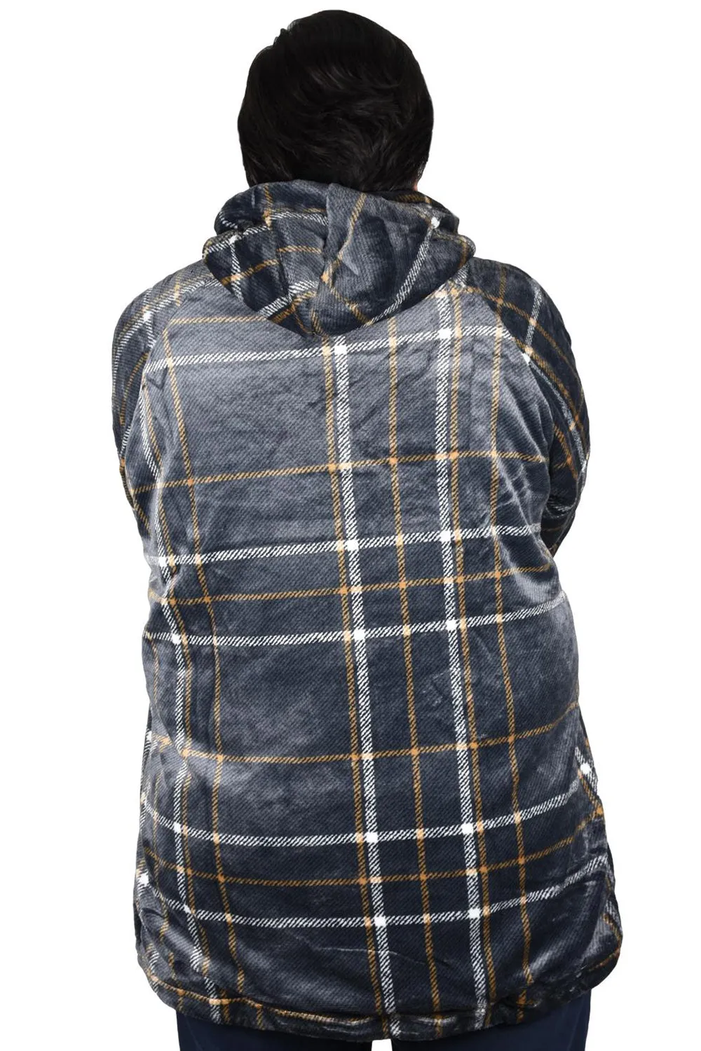 Blanket Oversized Hoodie - Check Black