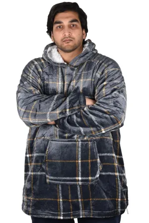 Blanket Oversized Hoodie - Check Black