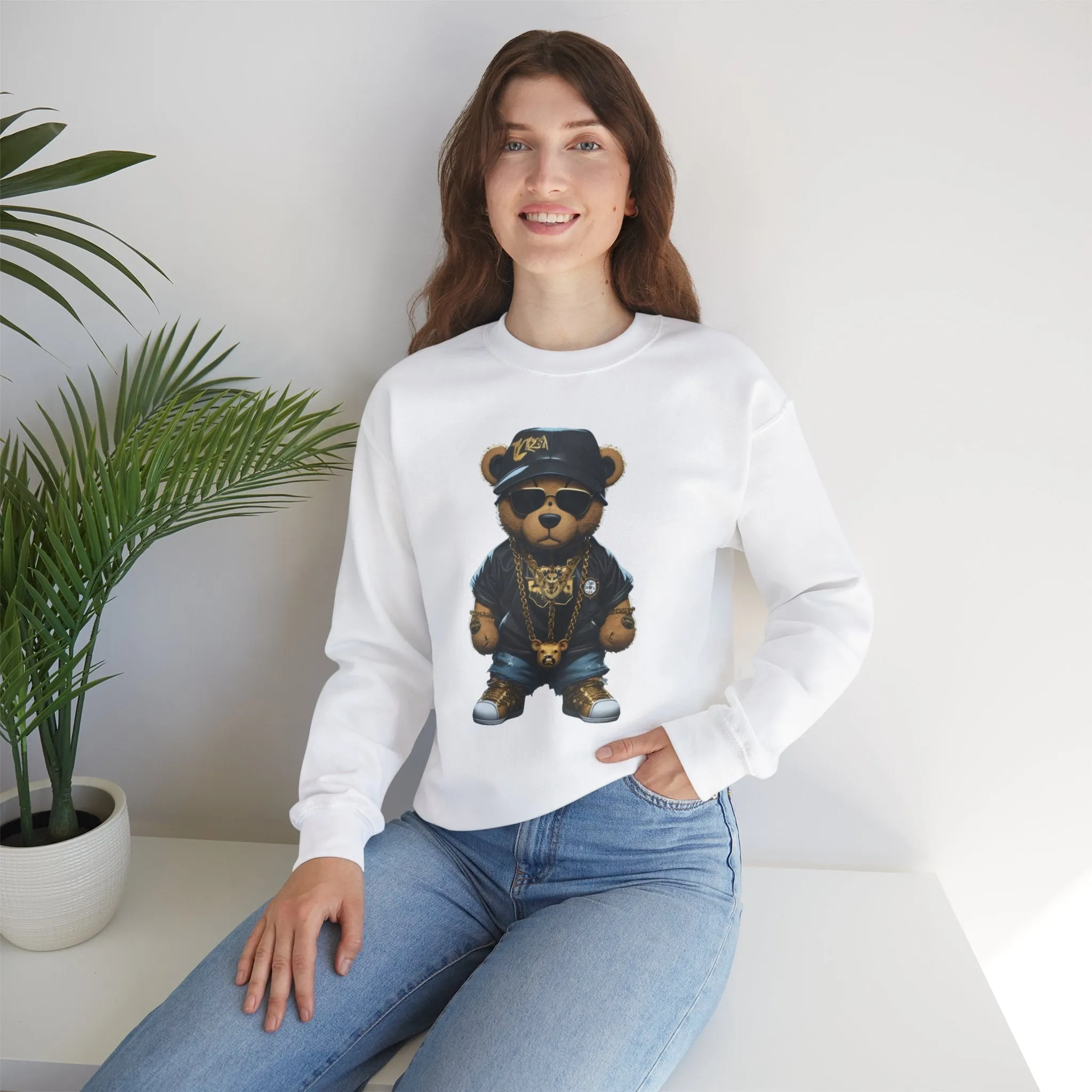 Blinged-Out Bear Graphic Sweatshirt
