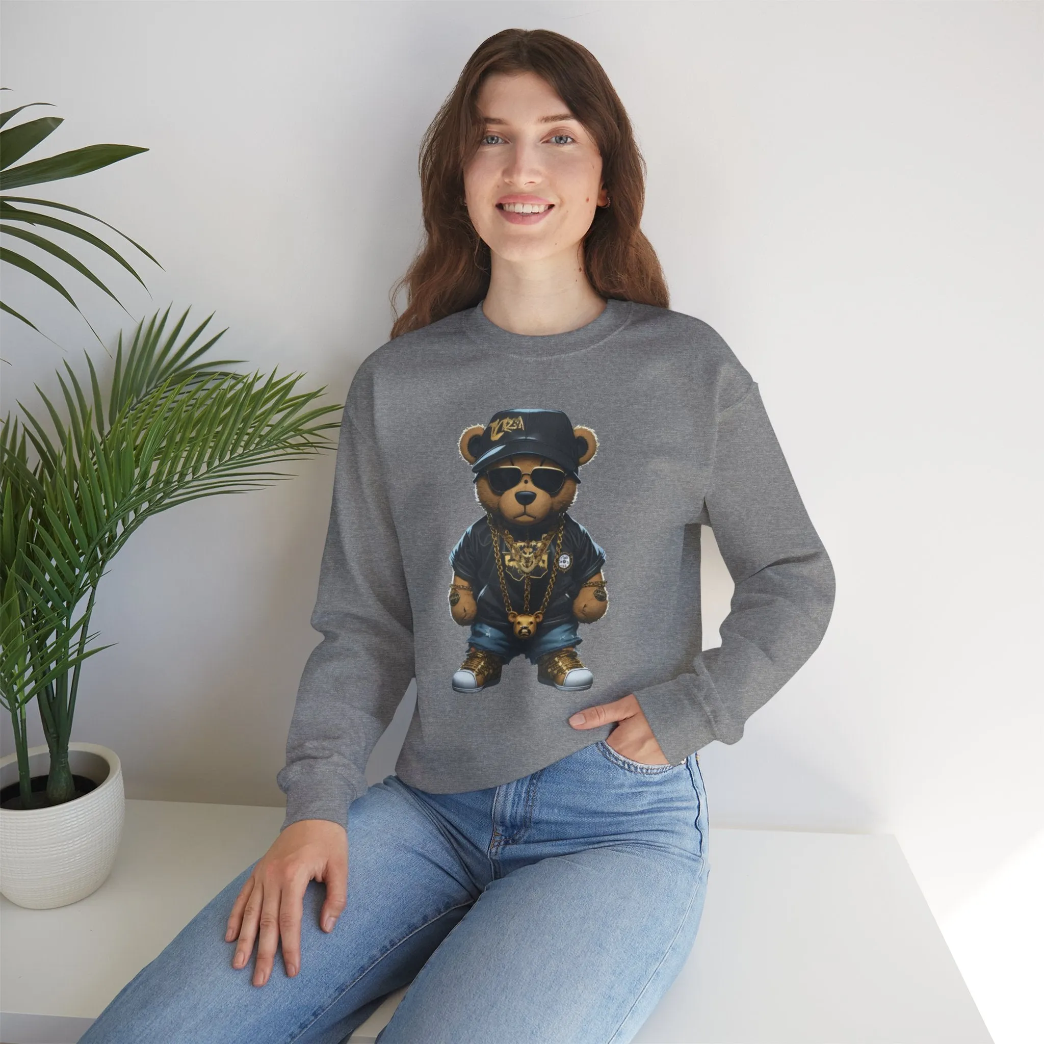 Blinged-Out Bear Graphic Sweatshirt