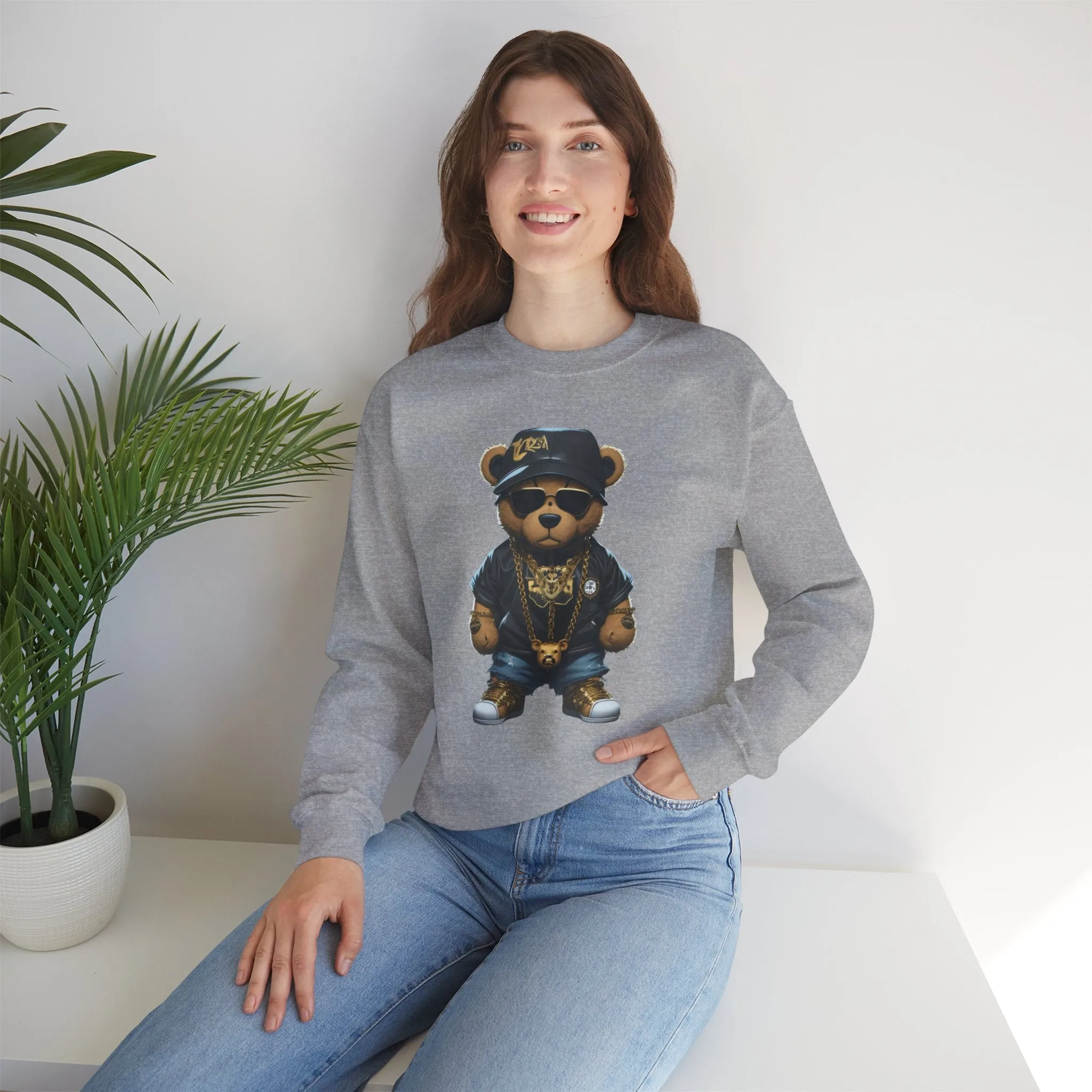 Blinged-Out Bear Graphic Sweatshirt