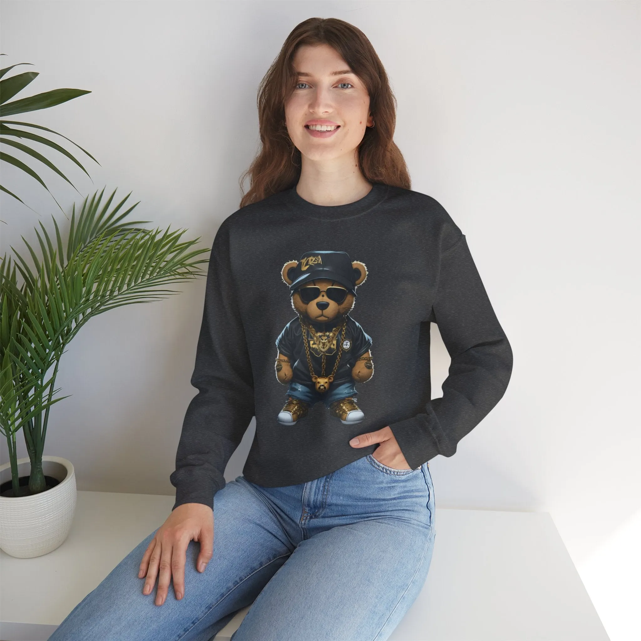 Blinged-Out Bear Graphic Sweatshirt