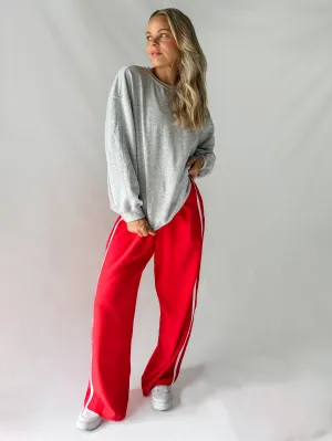 BLOCK RUNNER PANTS - RED