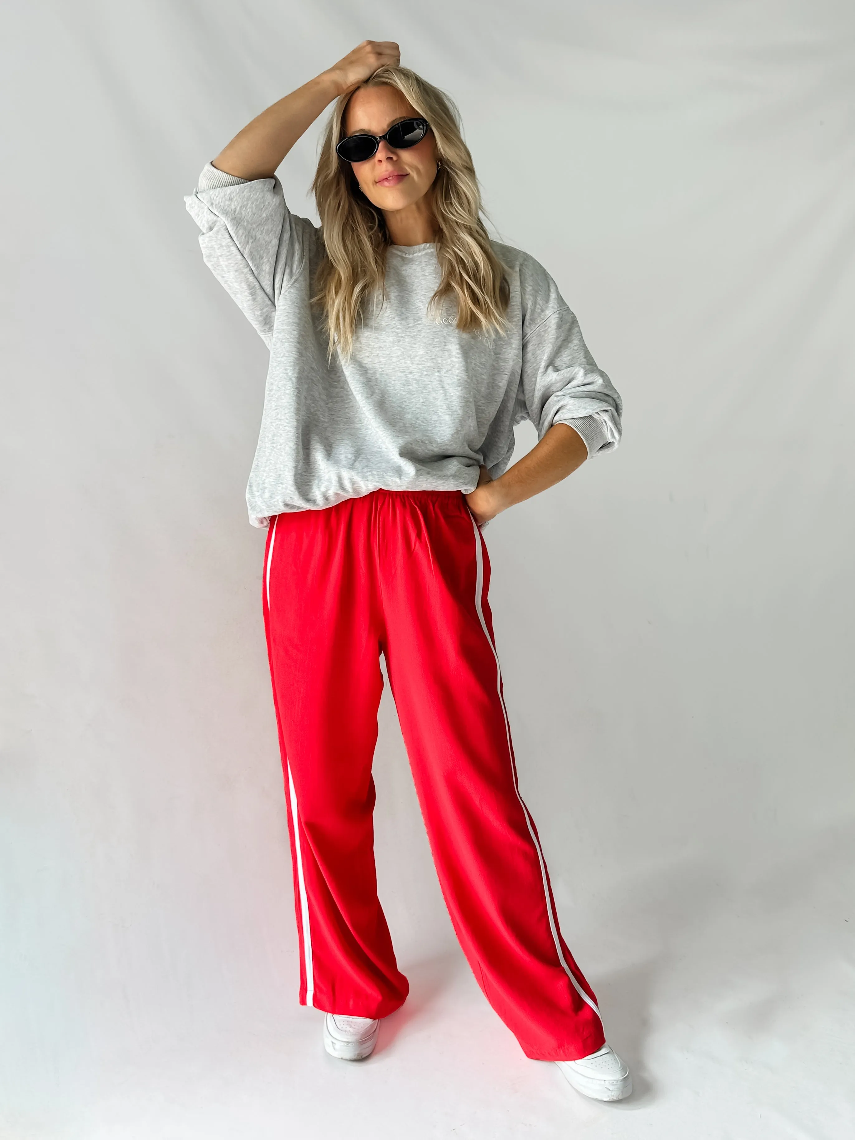 BLOCK RUNNER PANTS - RED