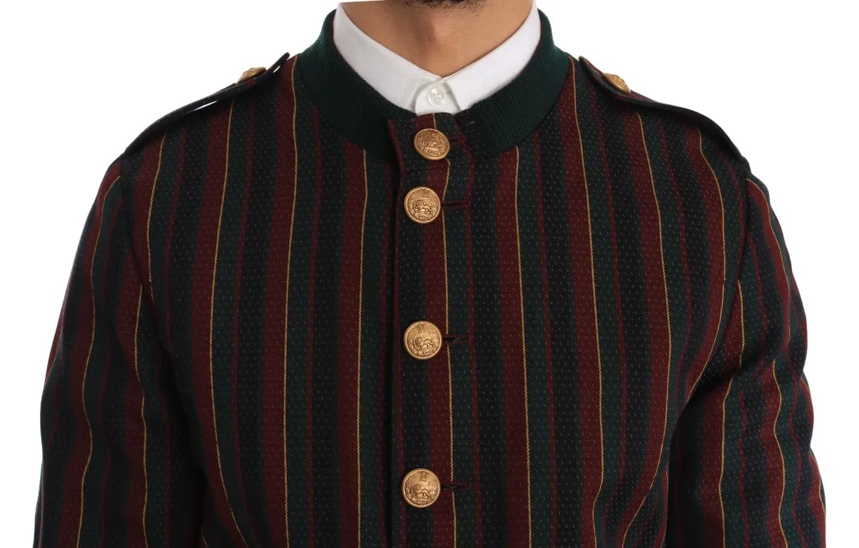 Bomber Multicolor Striped Coat Jacket