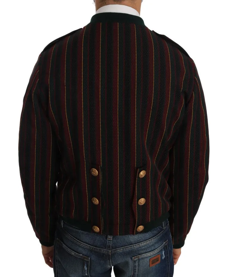 Bomber Multicolor Striped Coat Jacket