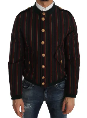 Bomber Multicolor Striped Coat Jacket