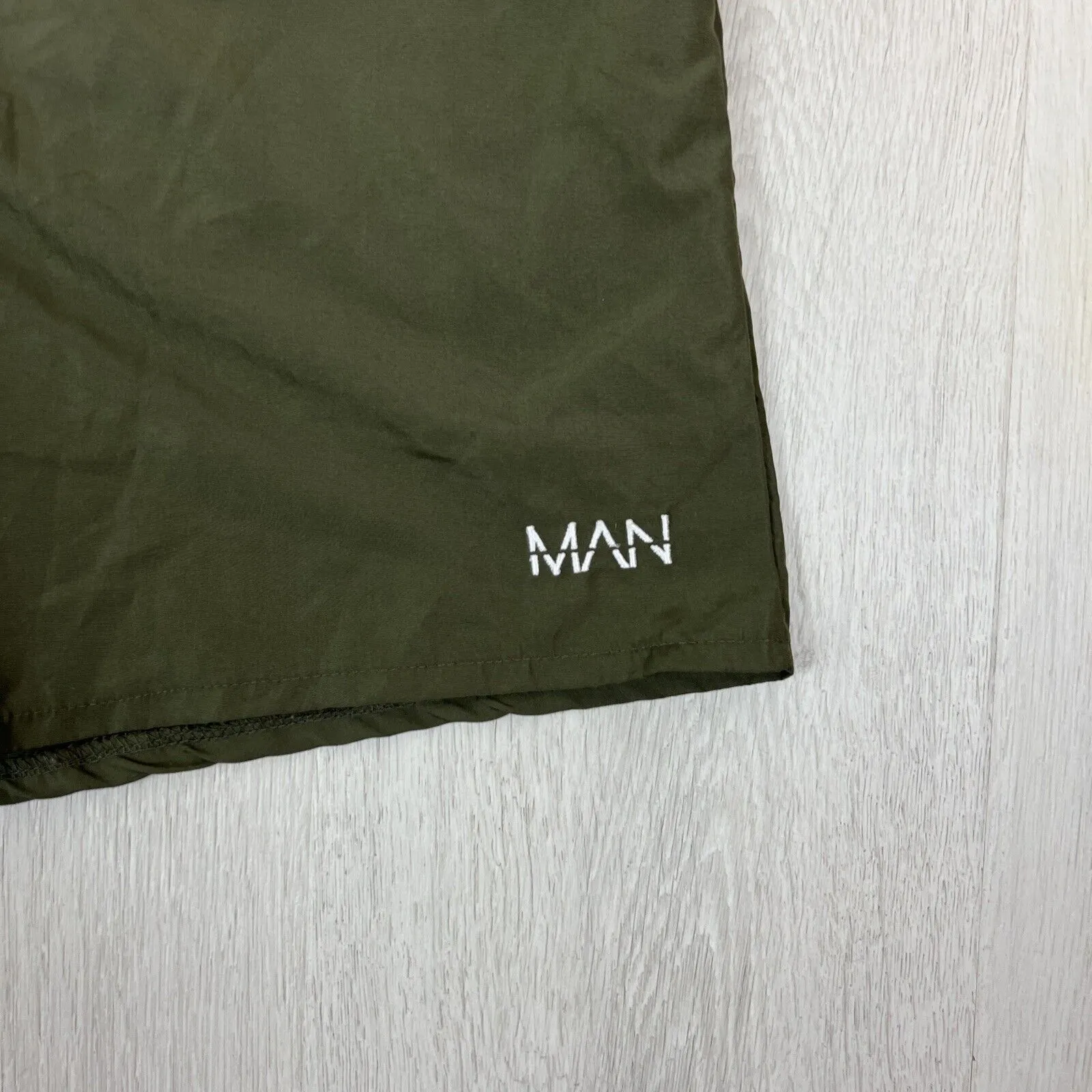 Boohoo Man Mens Khaki Swim Shorts Boardies Beach Shorts Size Medium