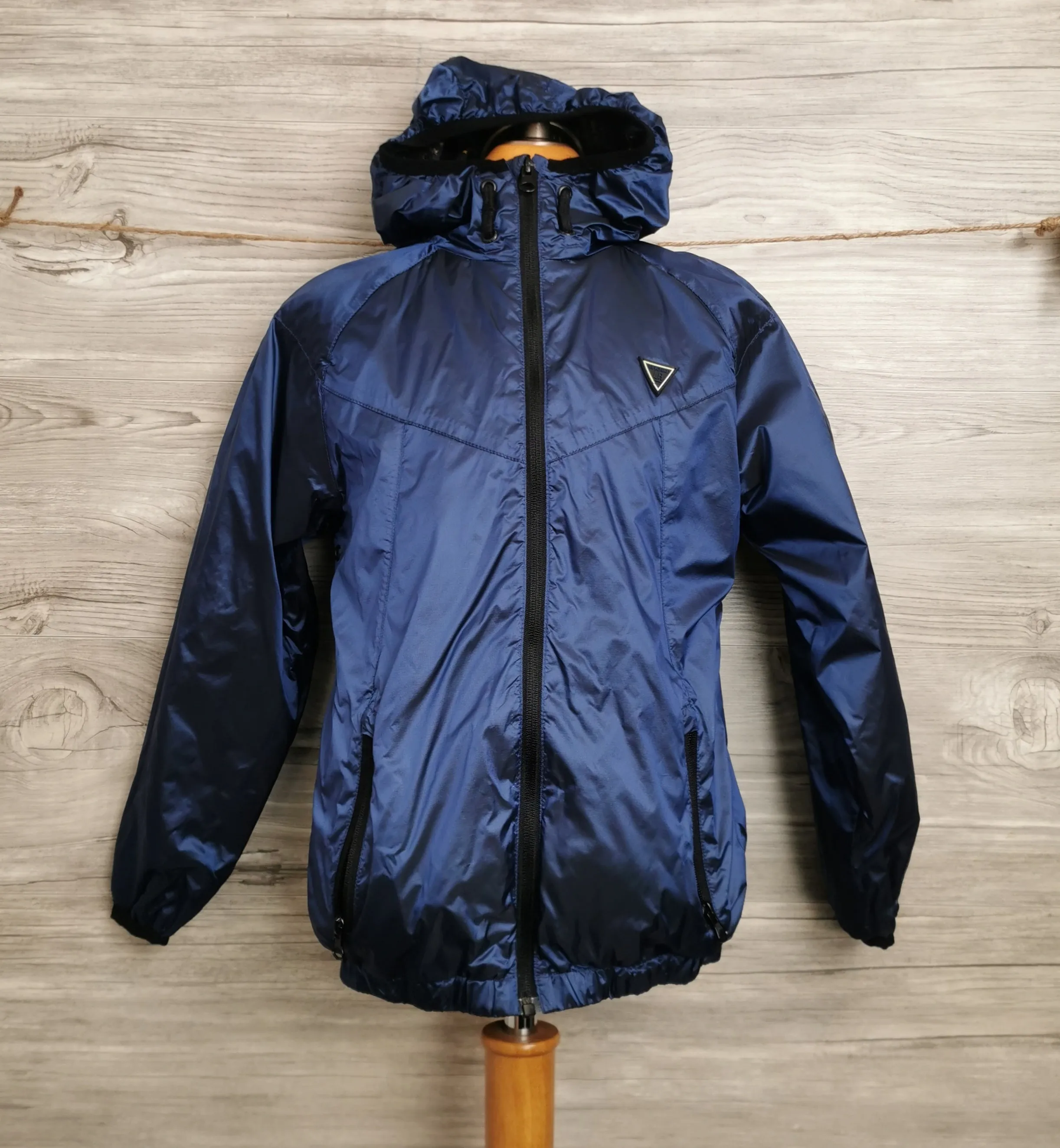 BOY SIZE 9 YEARS - NEXT UK, Soft Windbreaker Jacket, Blue, Hood, Zipper EUC B40