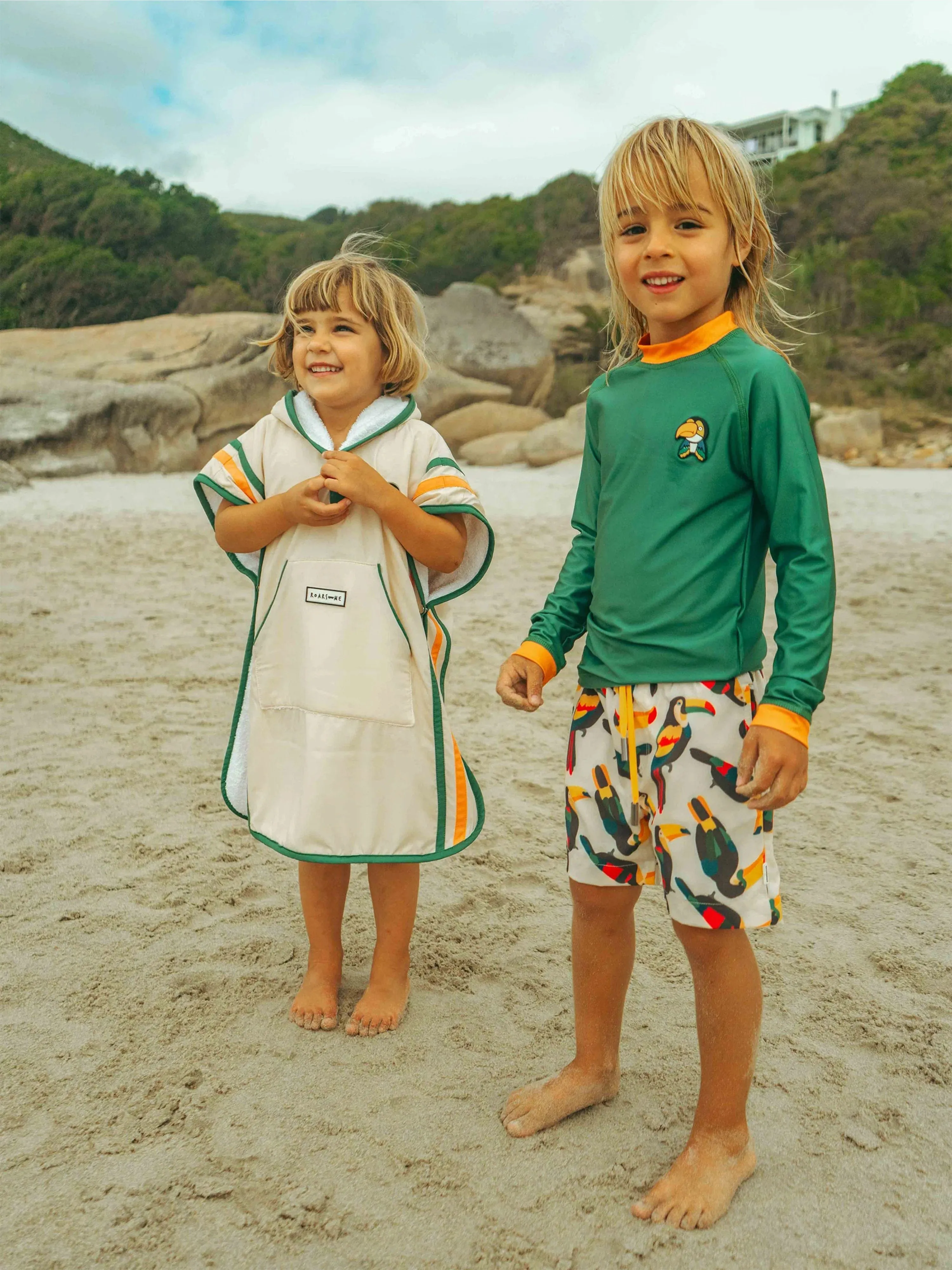 Boys Toucan Swim Shorts in Beige (UPF50 )