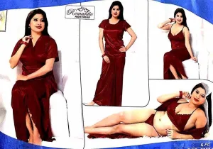 Bridal Nighty Set & Honeymoon Nighty Sets - 3887 - 6 Pieces Nighty Sets