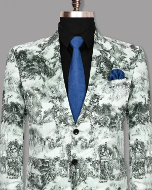 Bubble white Jingle Art Printed Super Soft Premium Designer Blazer