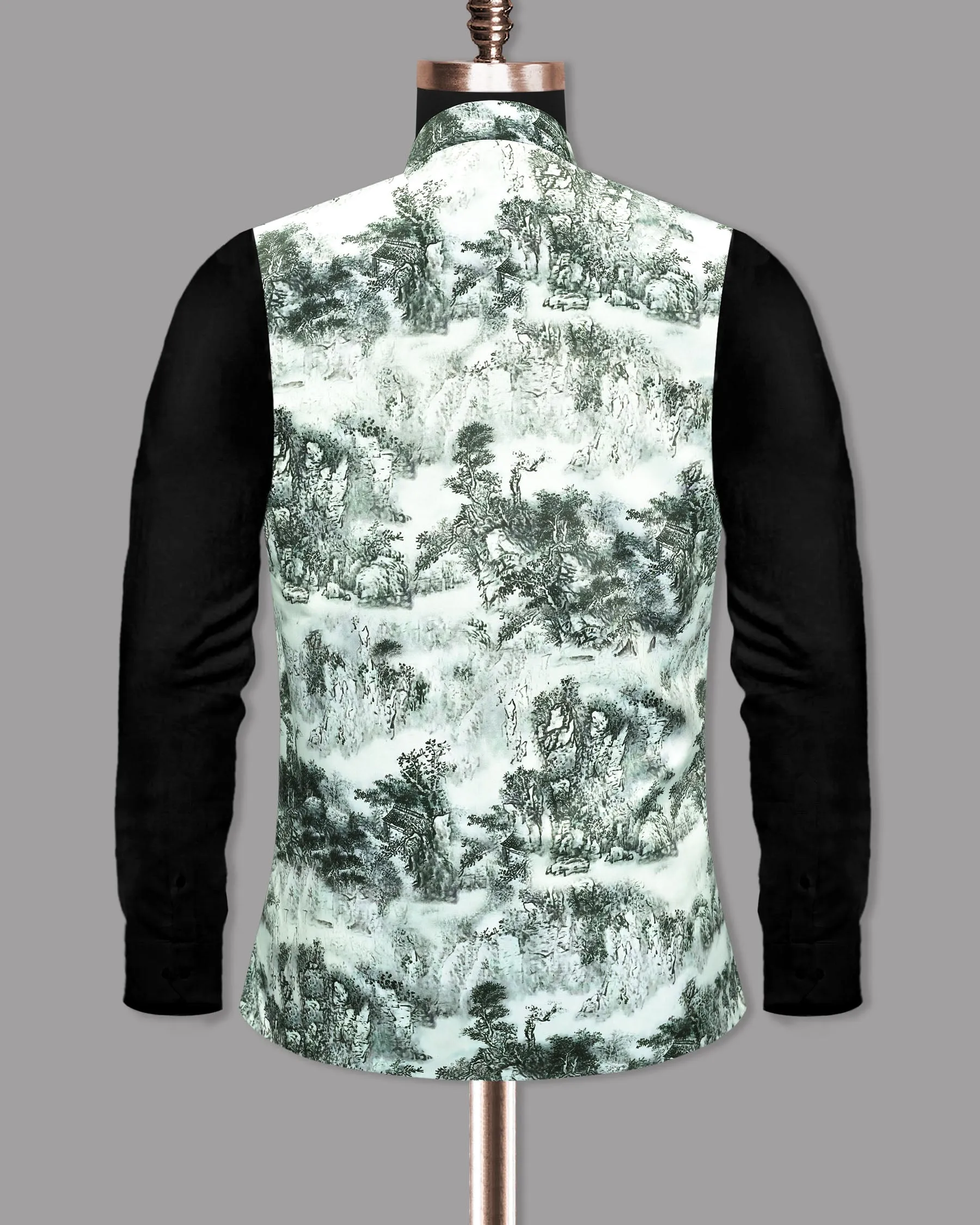 Bubble white Jingle Art Printed Super Soft Premium Designer Nehru jacket