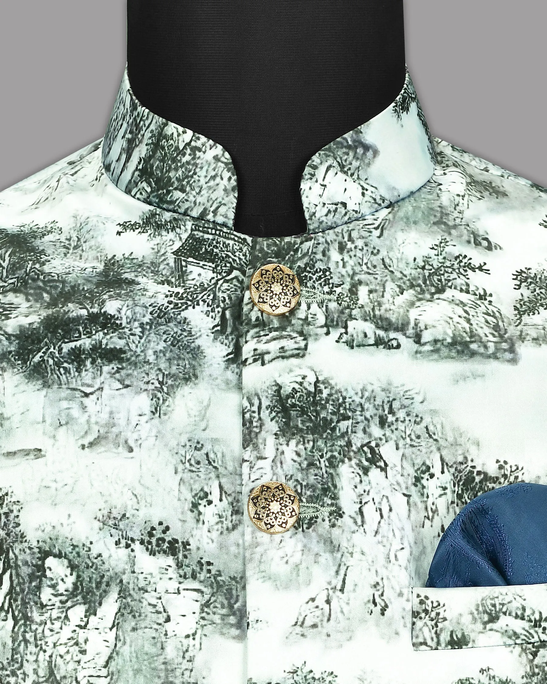 Bubble white Jingle Art Printed Super Soft Premium Designer Nehru jacket