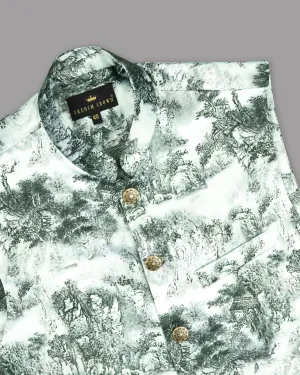 Bubble white Jingle Art Printed Super Soft Premium Designer Nehru jacket